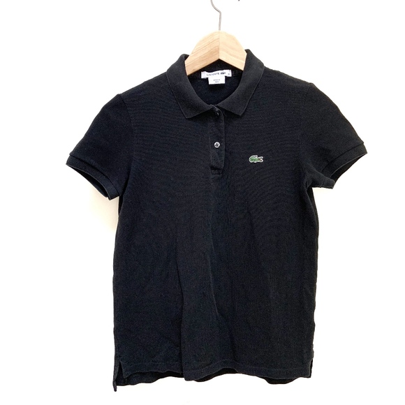 Lacoste Tops - LACOSTE black polo shirt size 36 (XS)